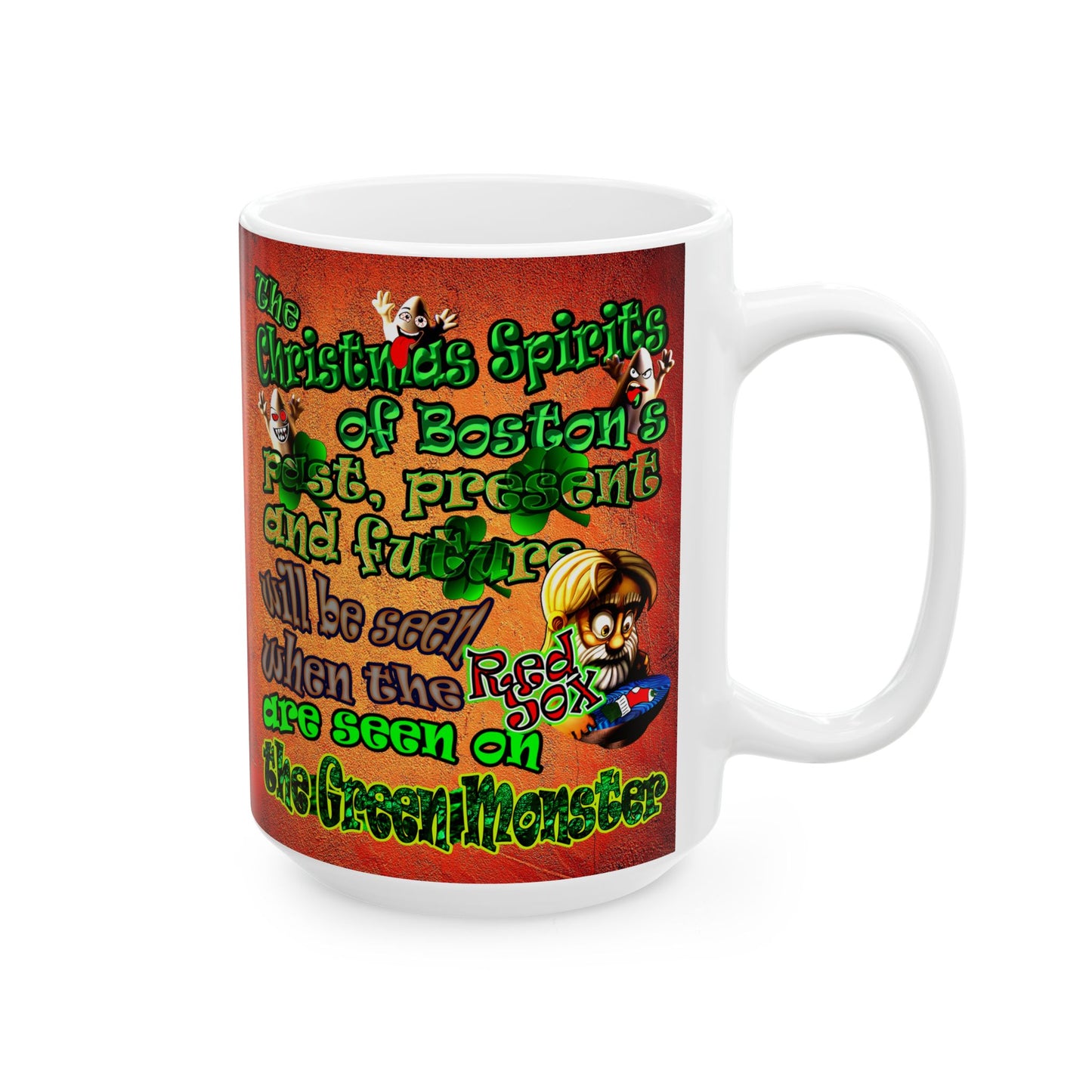 christmas spirits of boston - White Mug (burnt orange)