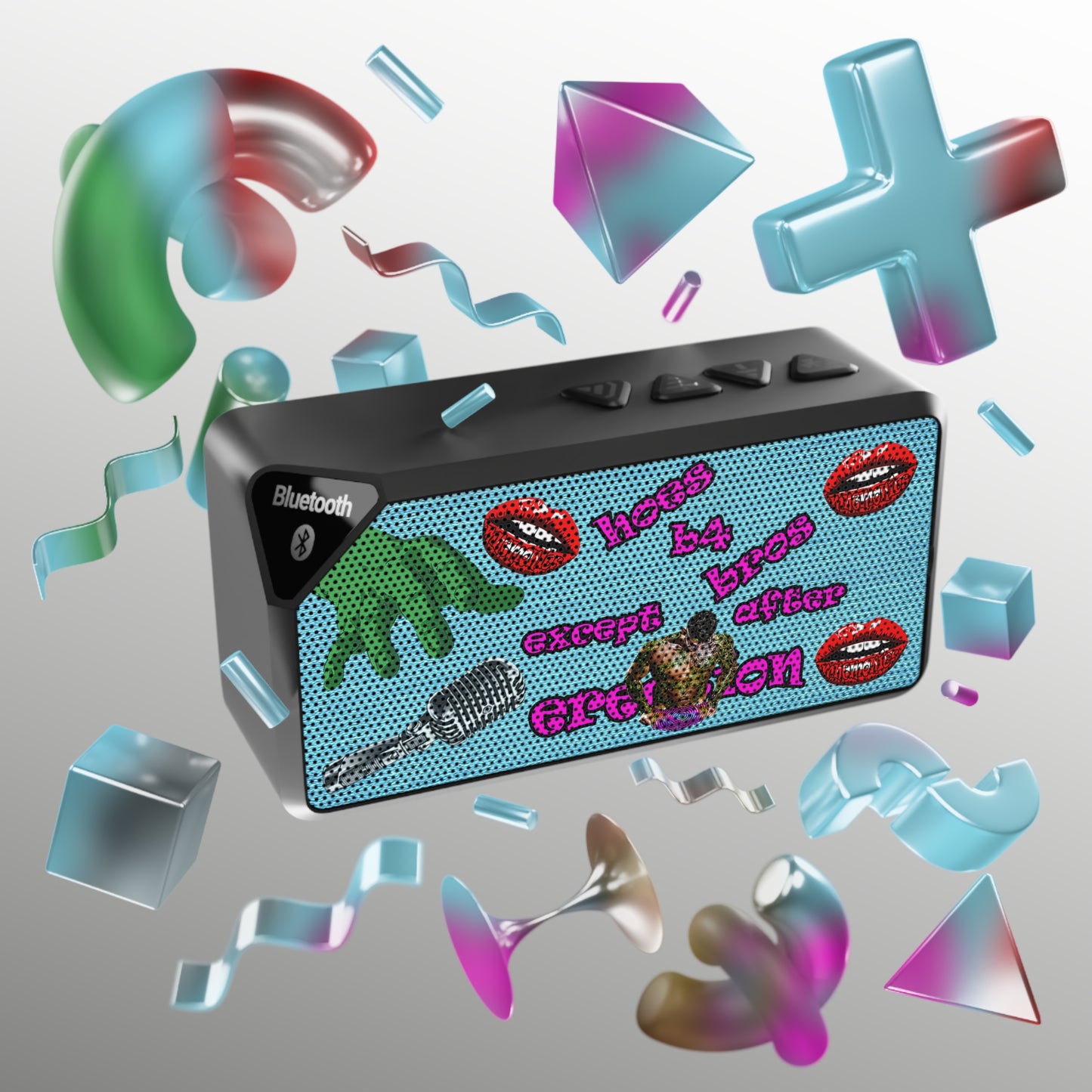 hoes b4 bros - Jabba Bluetooth Speaker (faded blue)