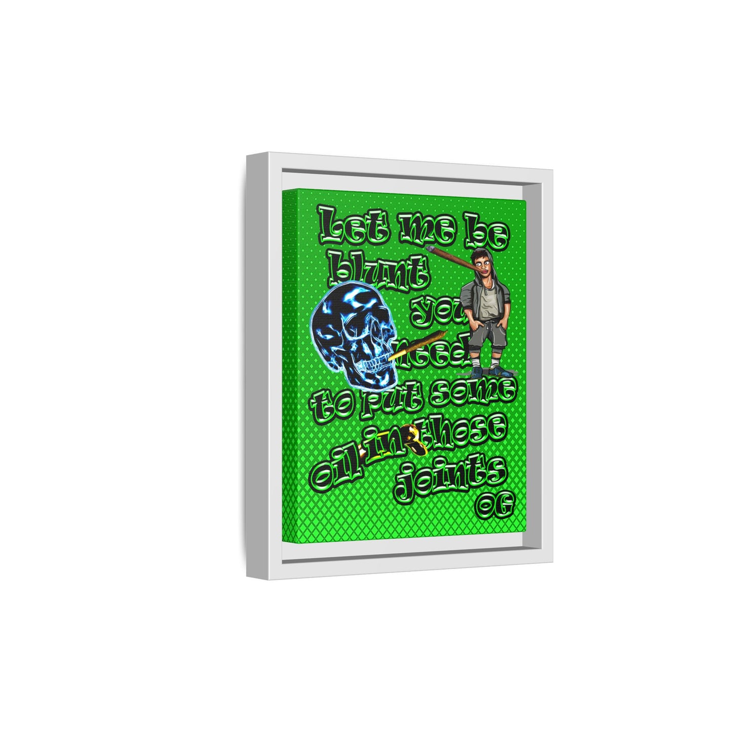 og - framed canvas art (logo green)