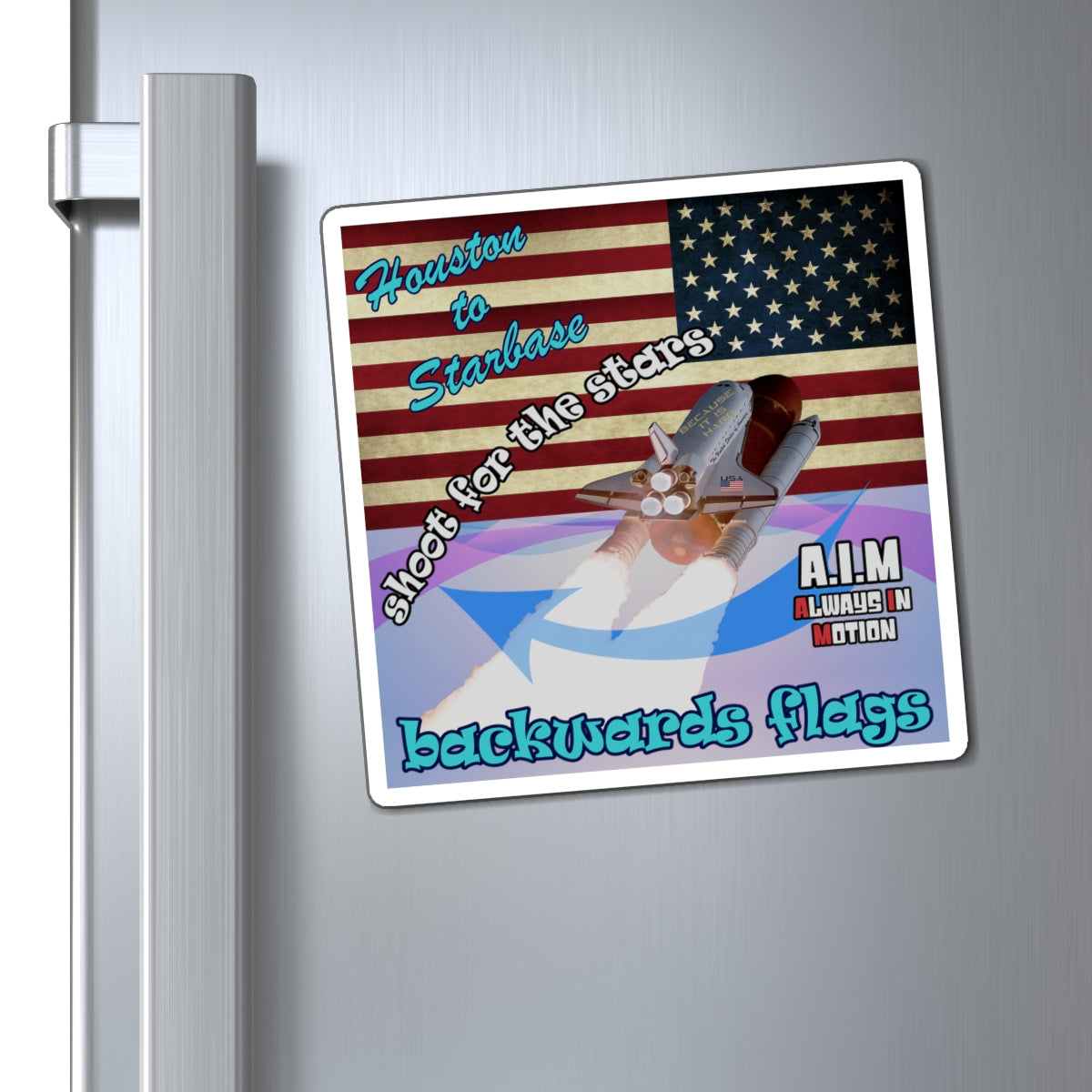 shoot for the stars - Magnets - (light blue-pink wave)