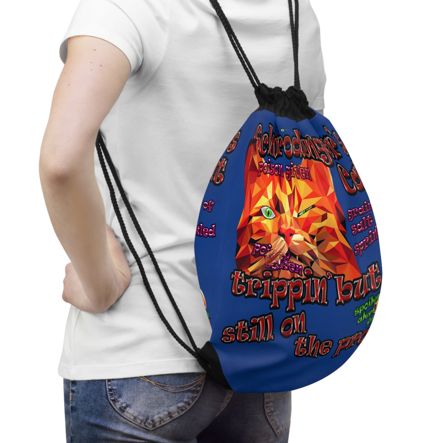 schrodinger's cat - Drawstring Bag (dark blue)