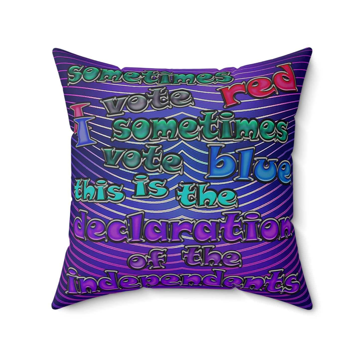 declaration of the independents - Faux Suede Square Pillow - (purple wave)
