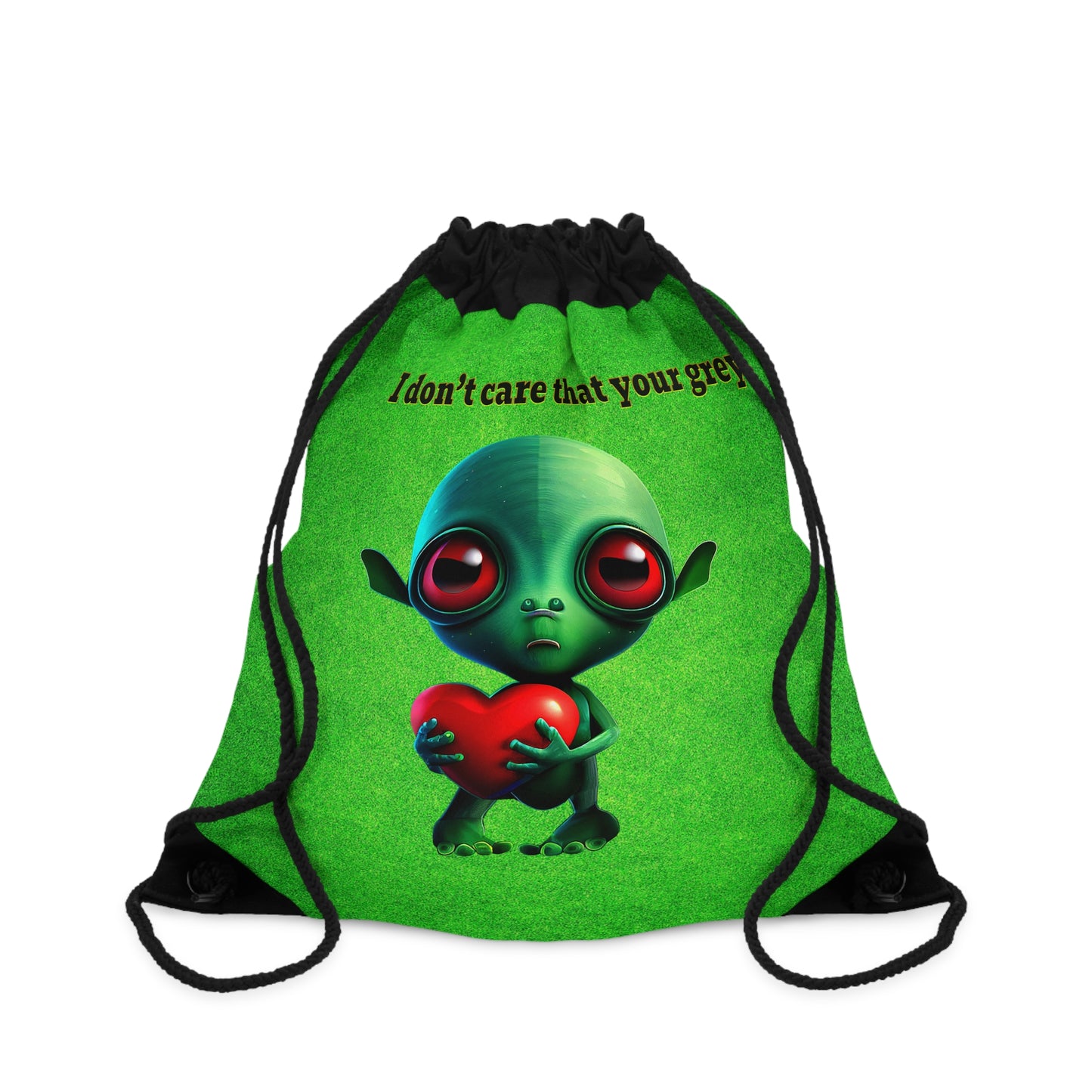 I don't care that your grey - Drawstring Bag (green turf)