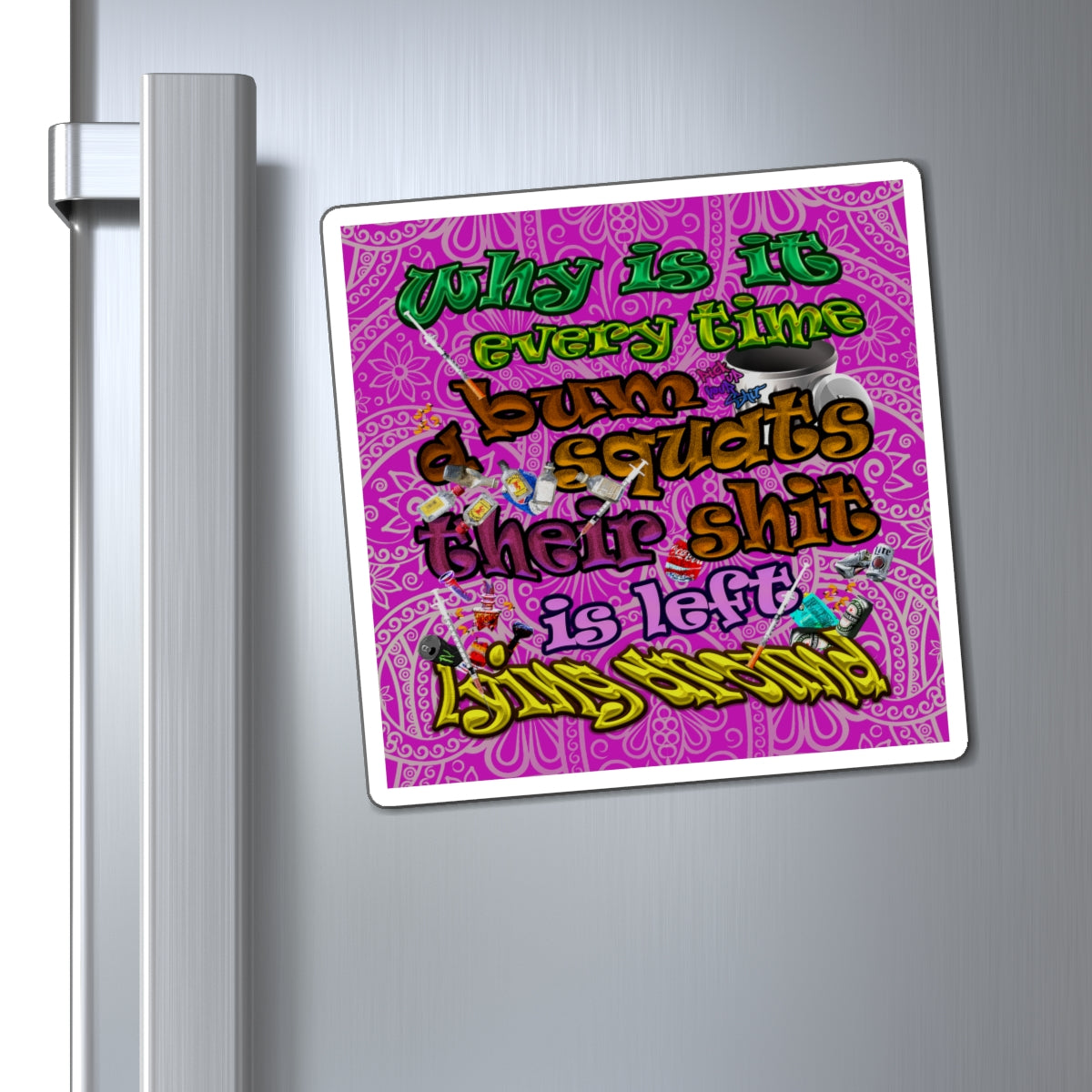 the bum's shit - Magnets - (pink swirl)