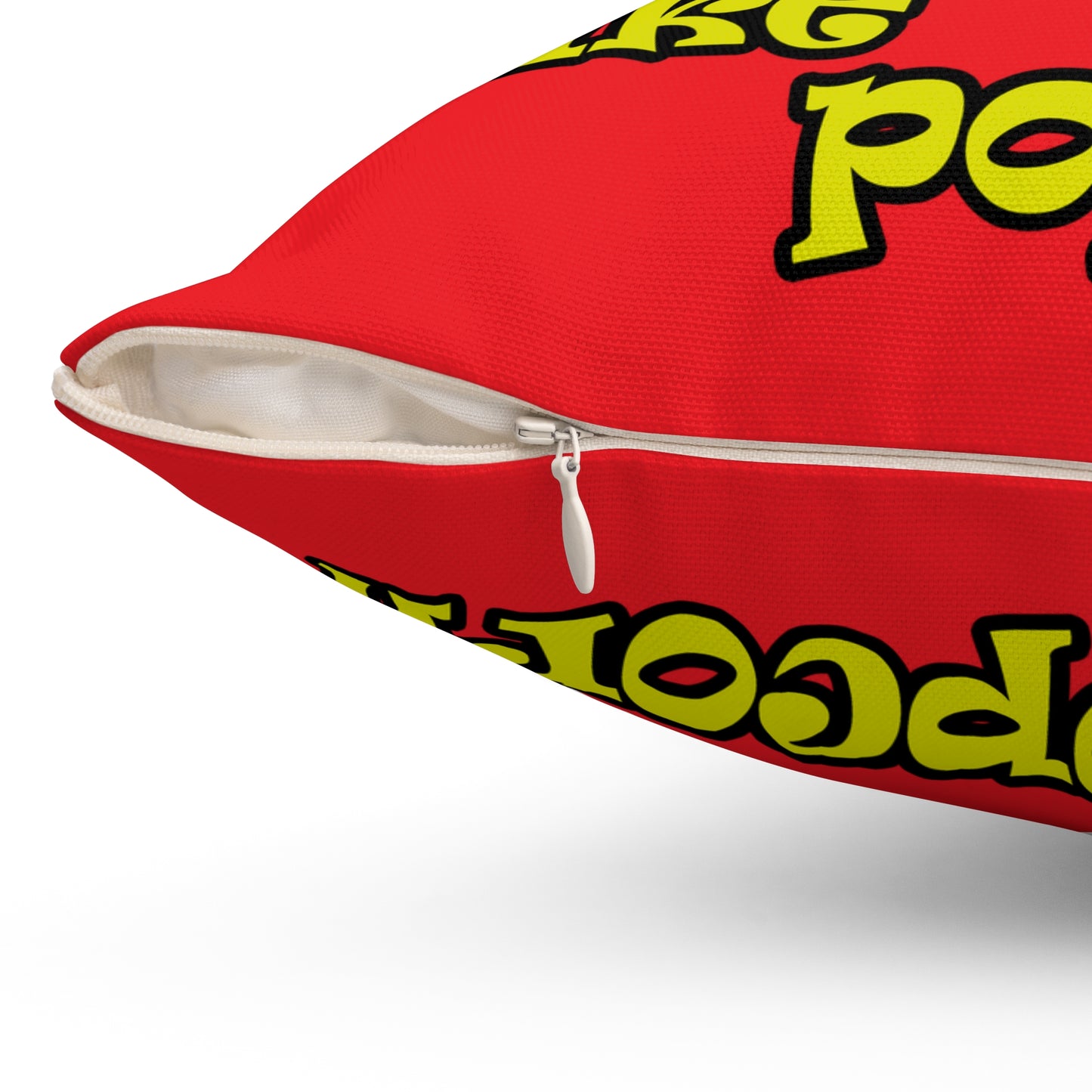 popping like popcorn - Spun Polyester Square Pillow - (red)