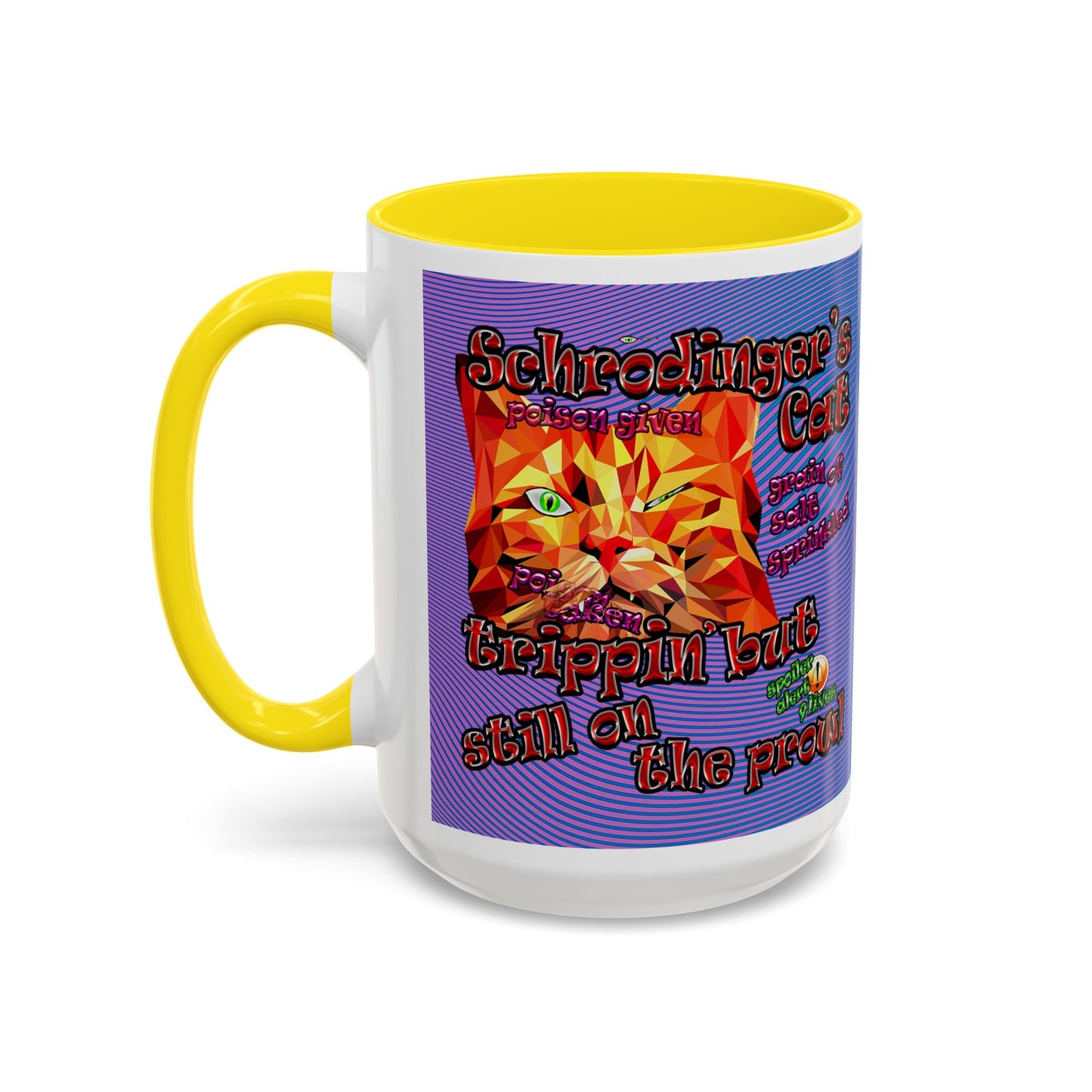 schrodinger's cat - Accent Mug (light blue-purple wave)