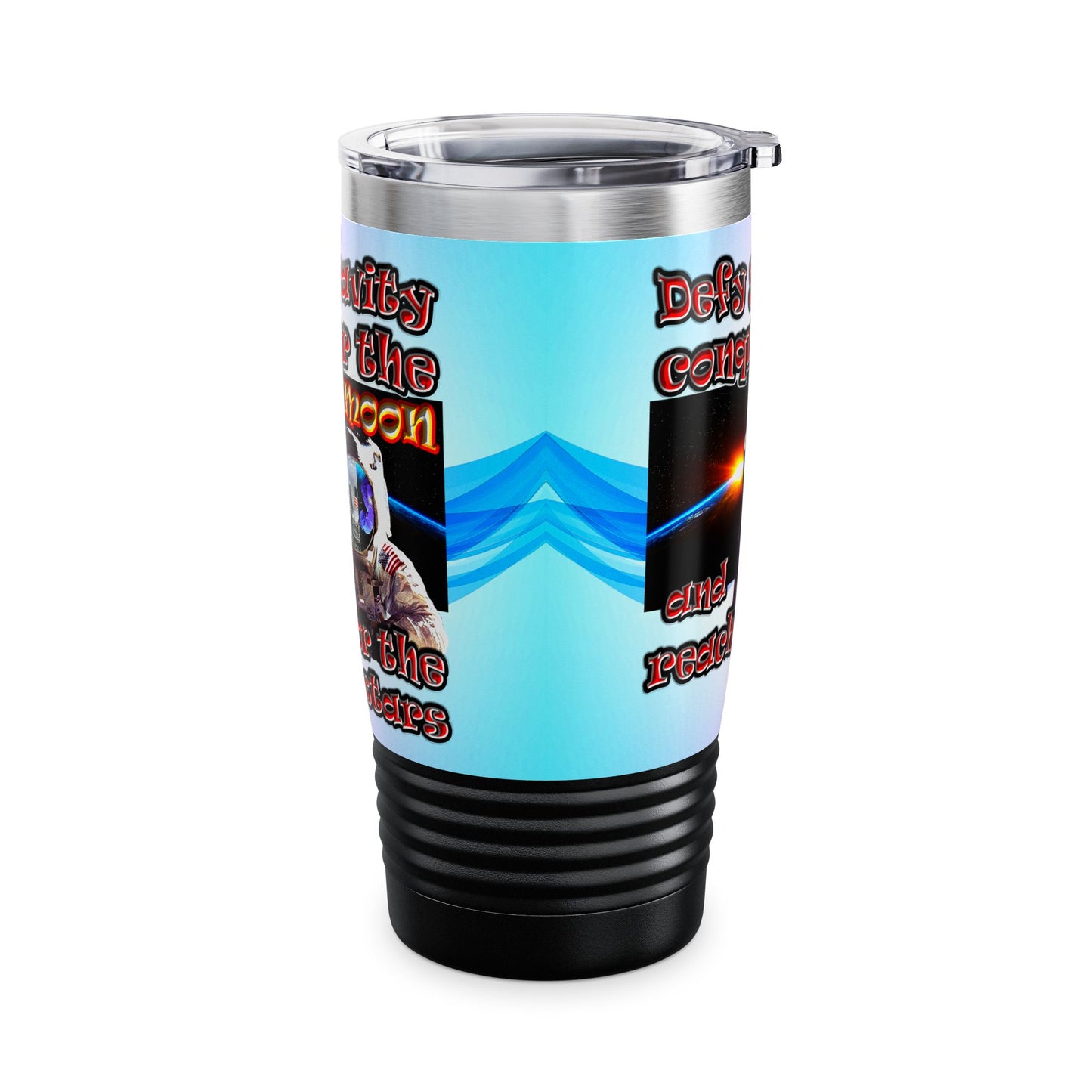defy conquer reach - Ringneck Tumbler, 20oz (light blue-pink wave)