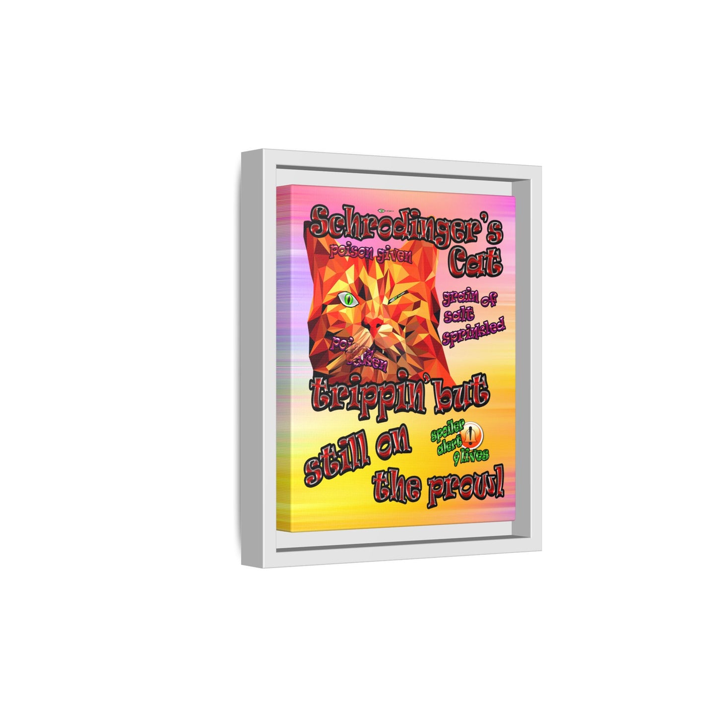 schrodinger's cat - framed canvas art (color blur)