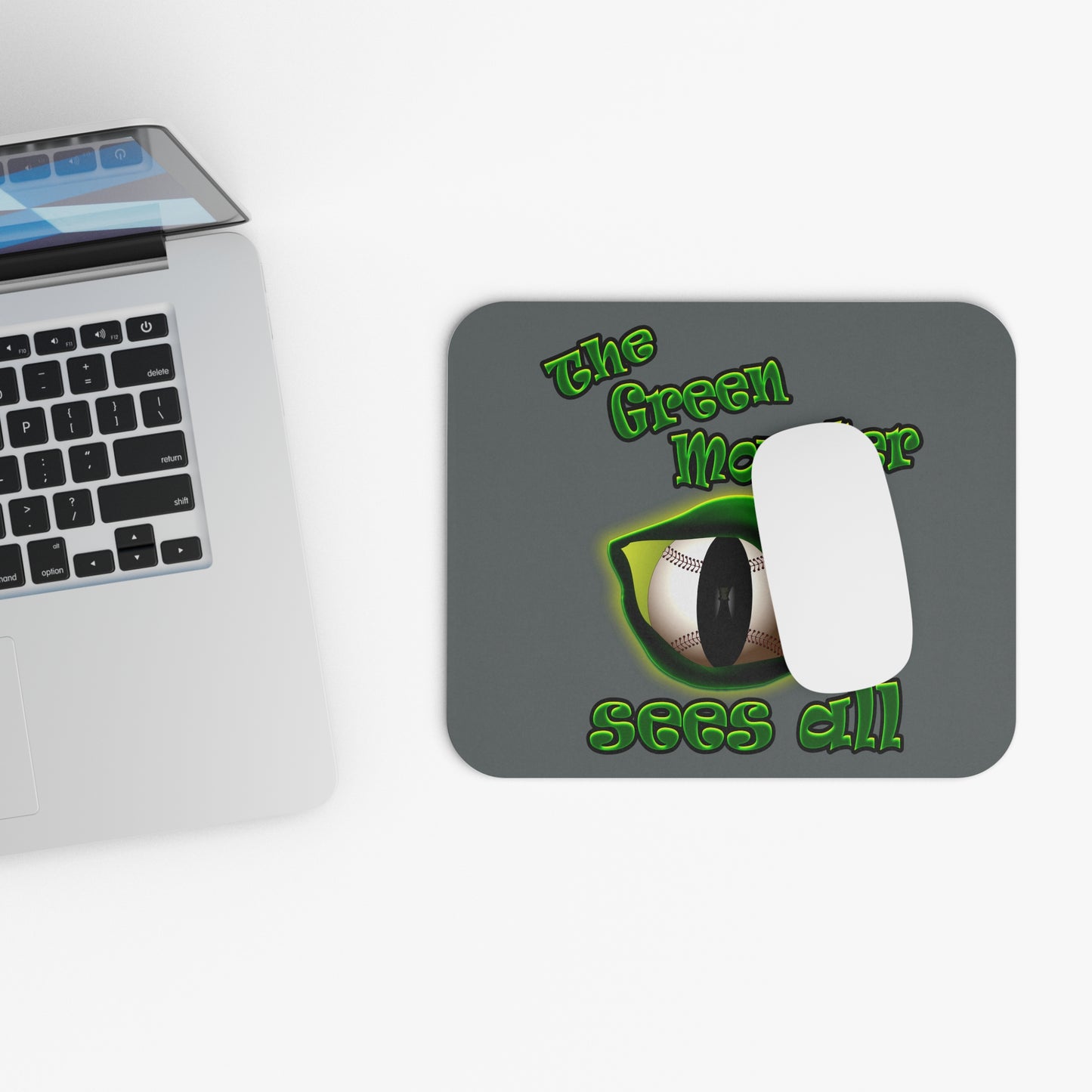 green monster - Mouse Pad (Rectangle) (dark grey)