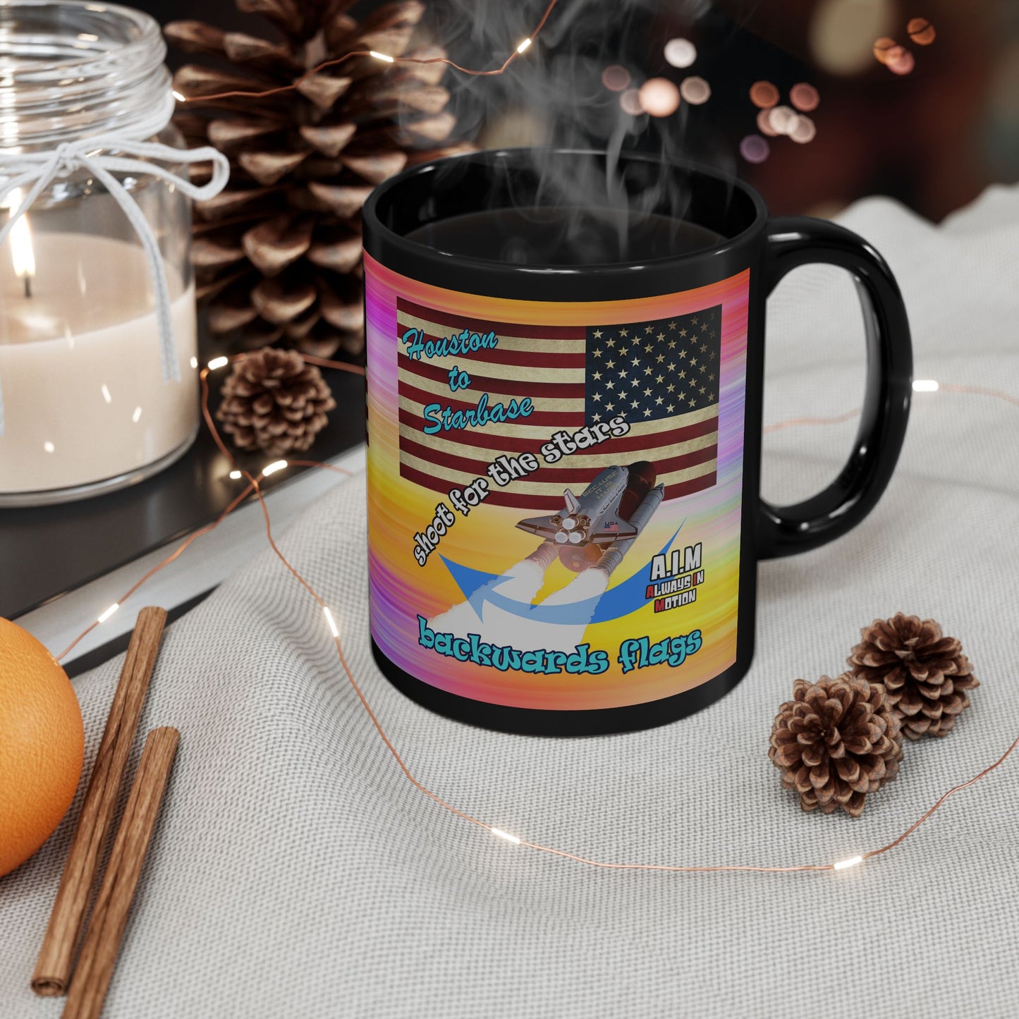 shoot for the stars - Black Mug (color blur)