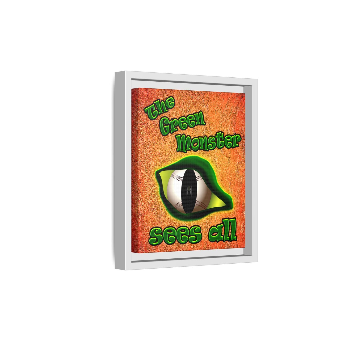 green monster - framed canvas art (burnt orange)