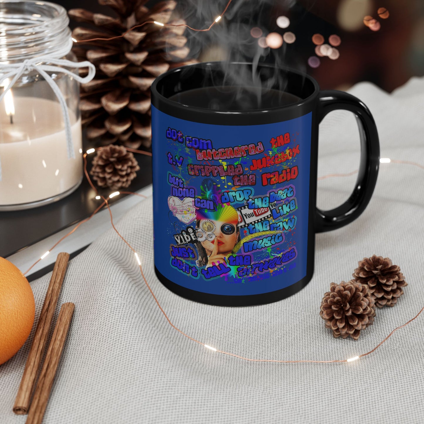 drop the beat - Black Mug (dark blue)