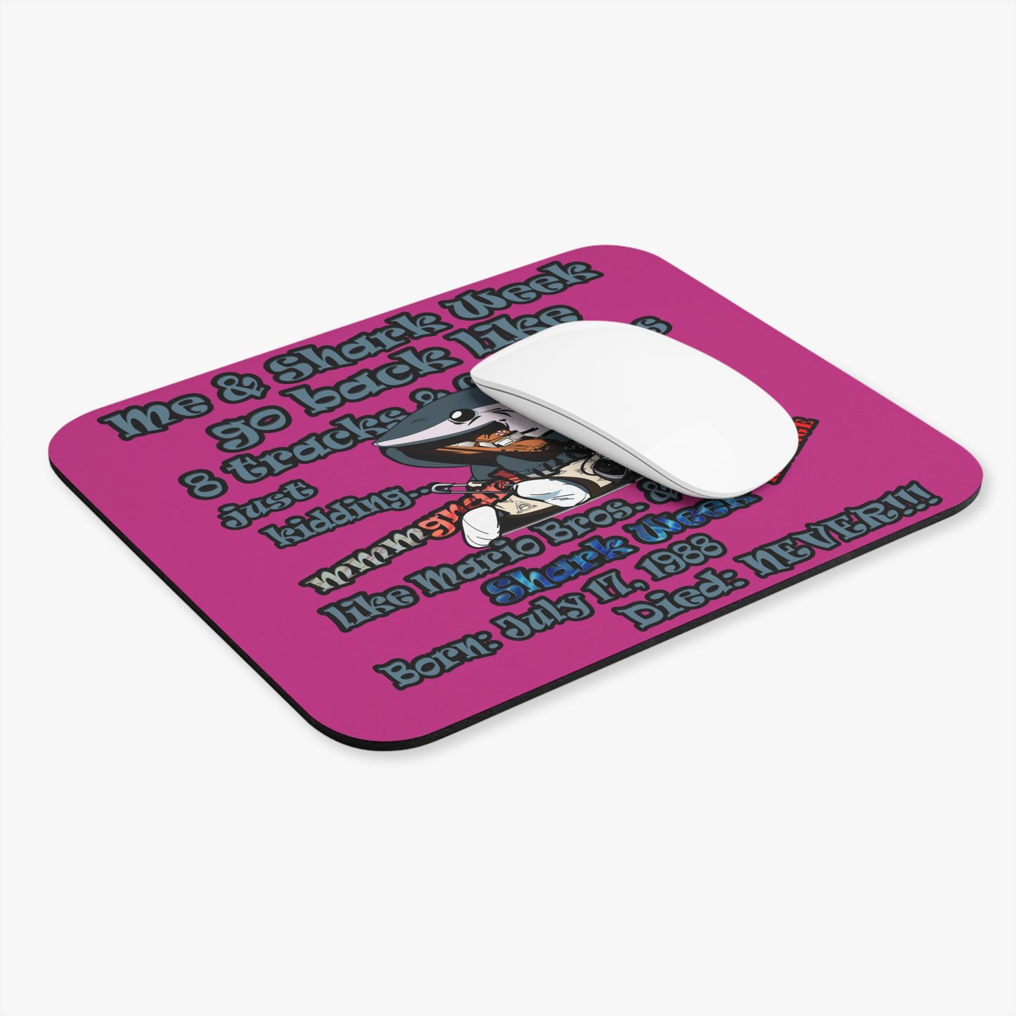 shark week - Mouse Pad (Rectangle) - (pink)