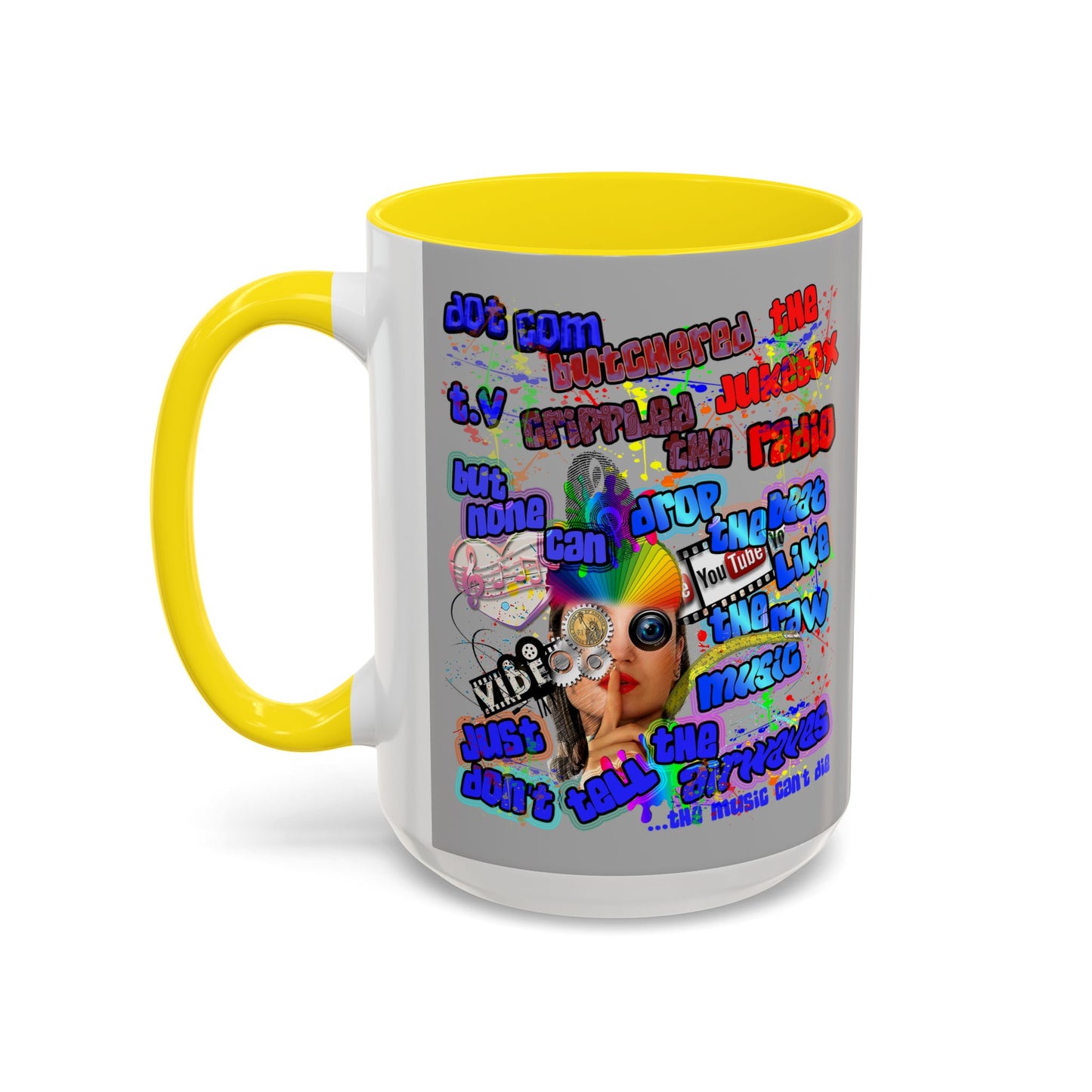 drop the beat - Accent Mug (light grey)