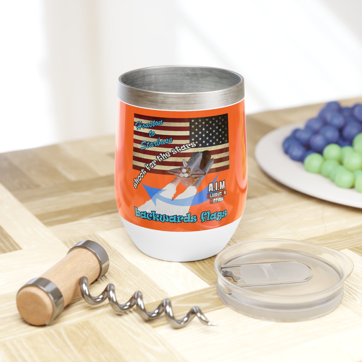 shoot for the stars - Chill Wine Tumbler (orange)