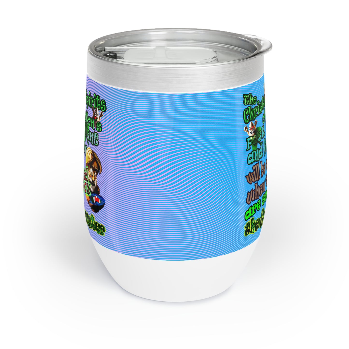 christmas spirits of boston - Chill Wine Tumbler (light blue-purple wave)