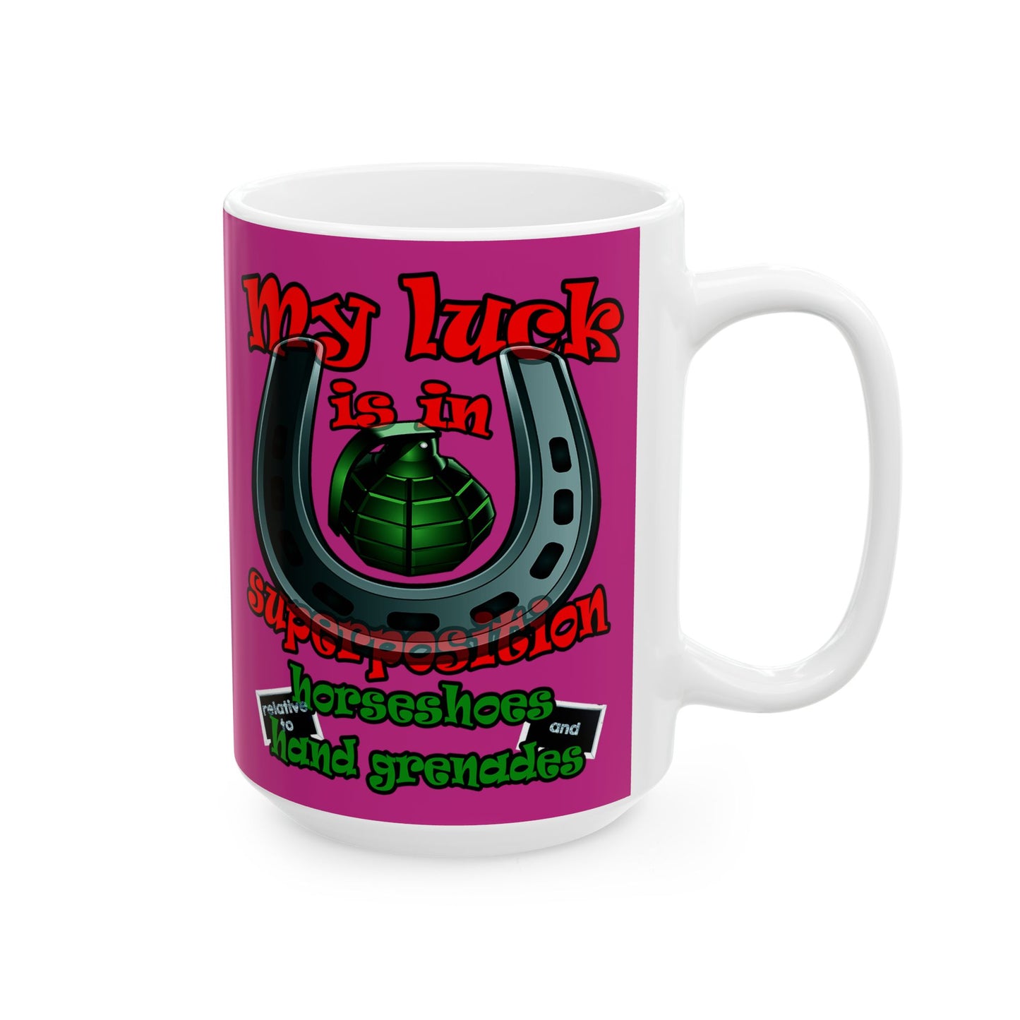 my luck - White Mug (pink)