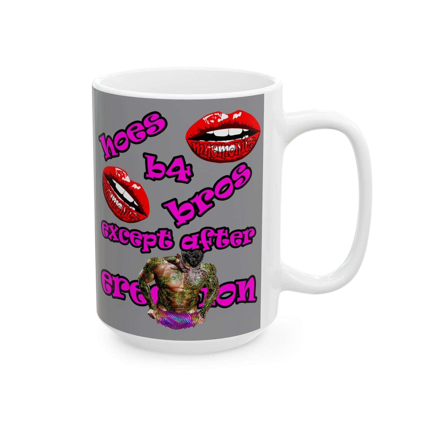 hoes b4 bros - White Mug (grey)