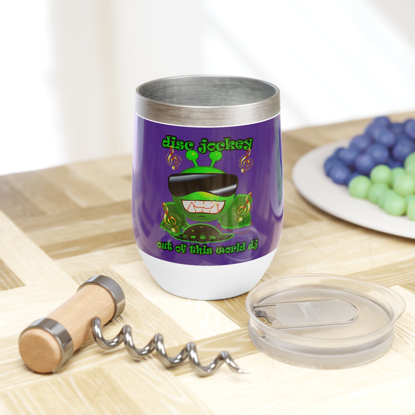 disc jockey - Chill Wine Tumbler (purple)