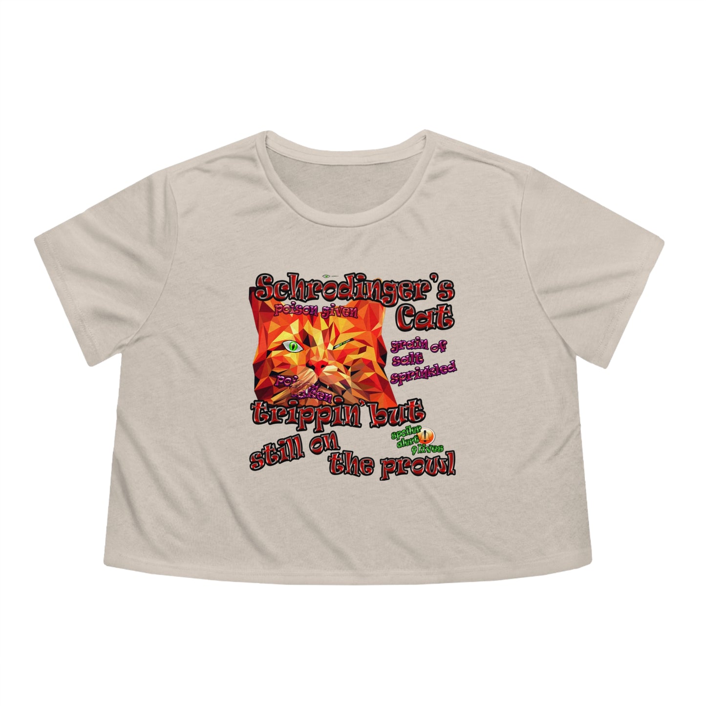 schrodinger's cat - Women's Flowy Cropped Tee