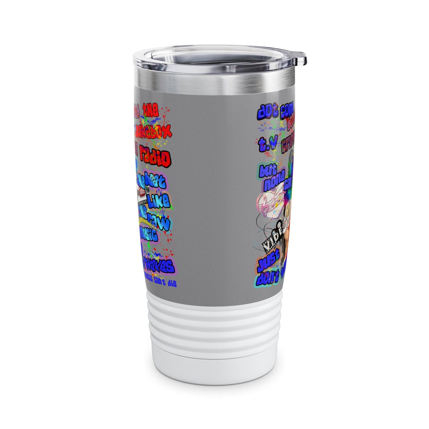 drop the beat - Ringneck Tumbler, 20oz (grey)