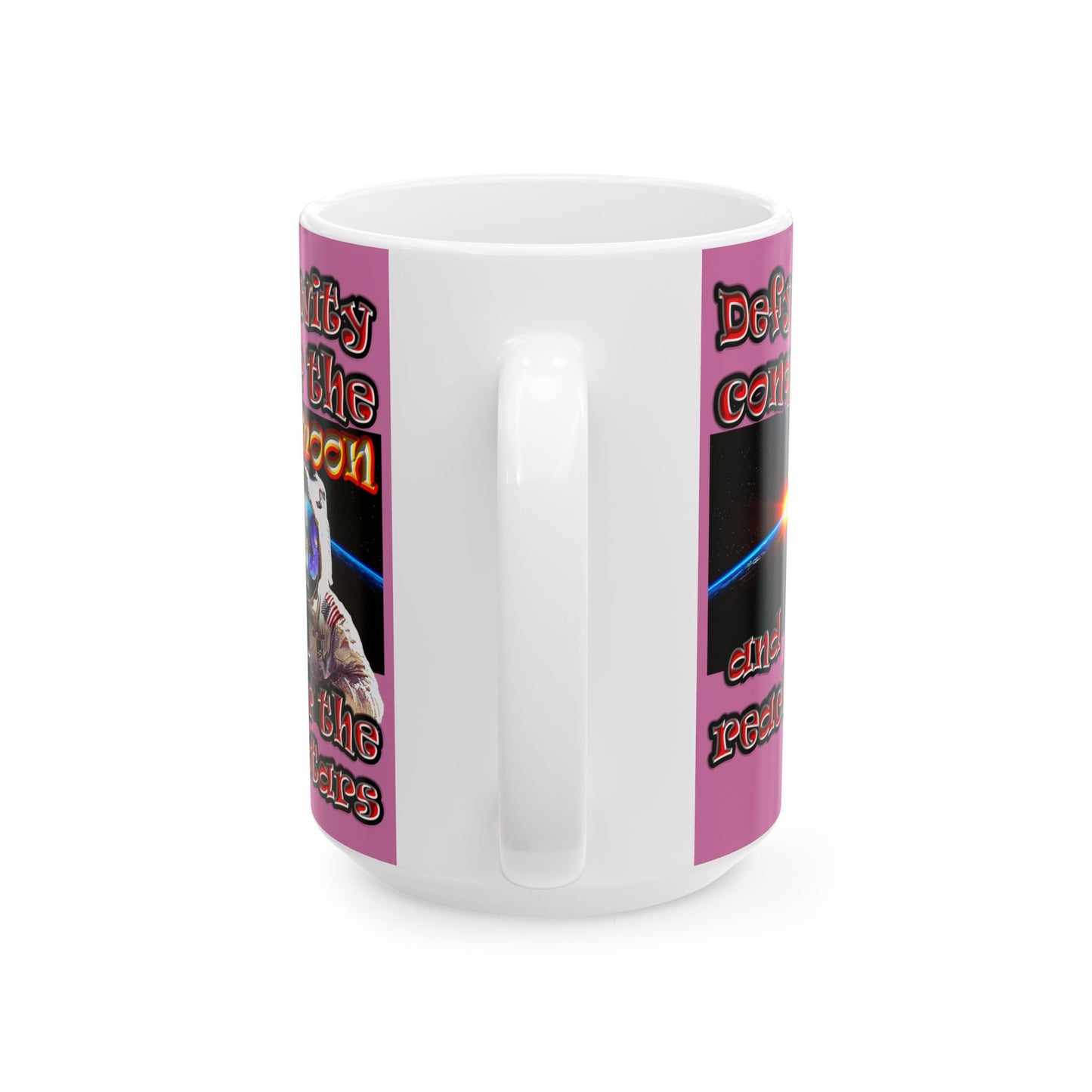 defy conquer reach - White Mug (light pink)
