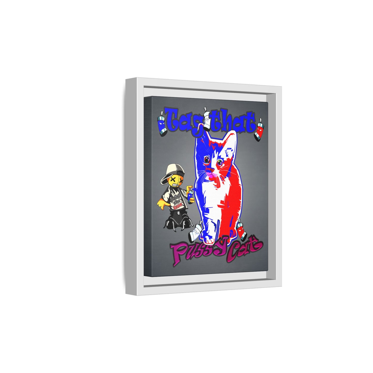 tag that - framed canvas art (grey-light grey)