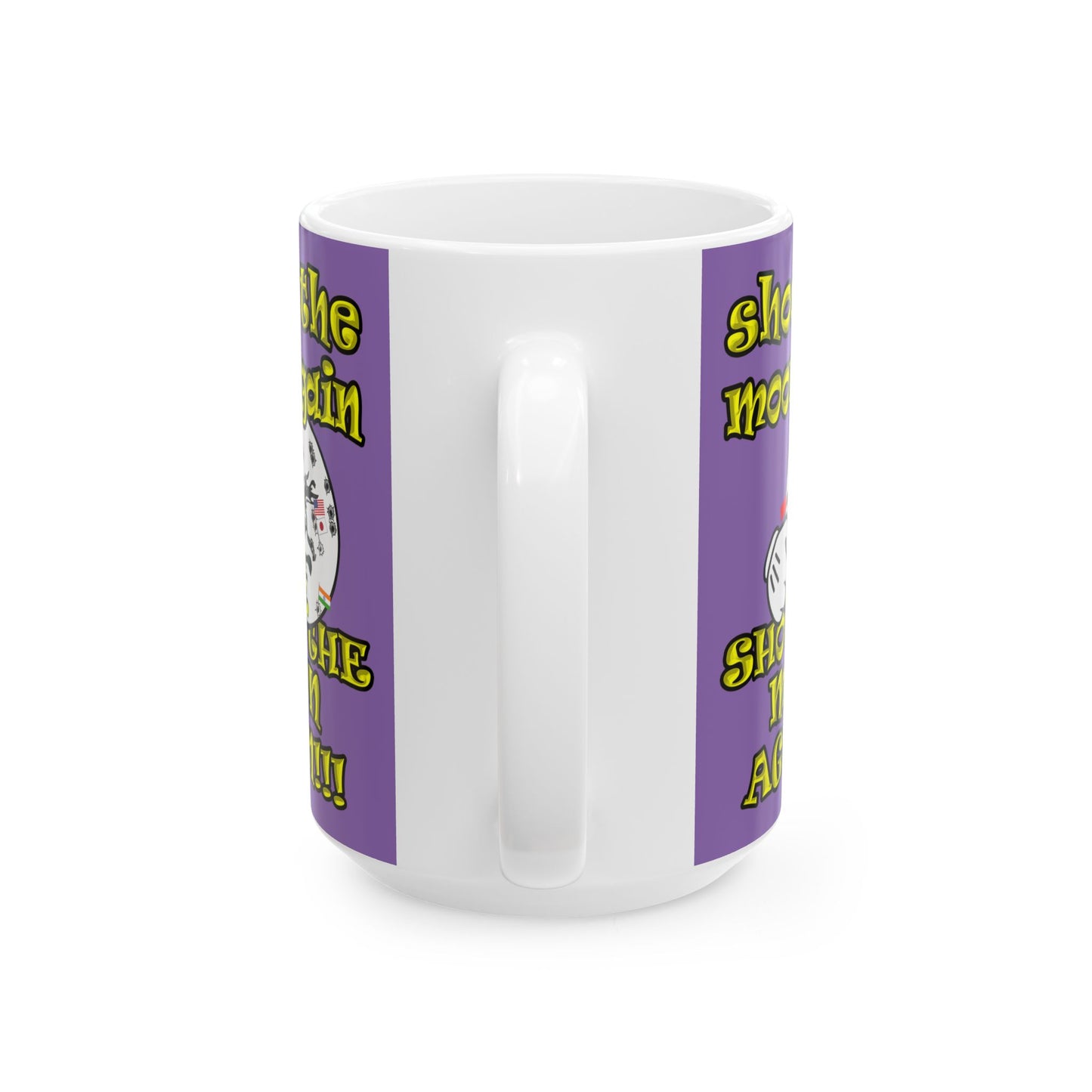 shoot the moon again - White Mug (light purple)