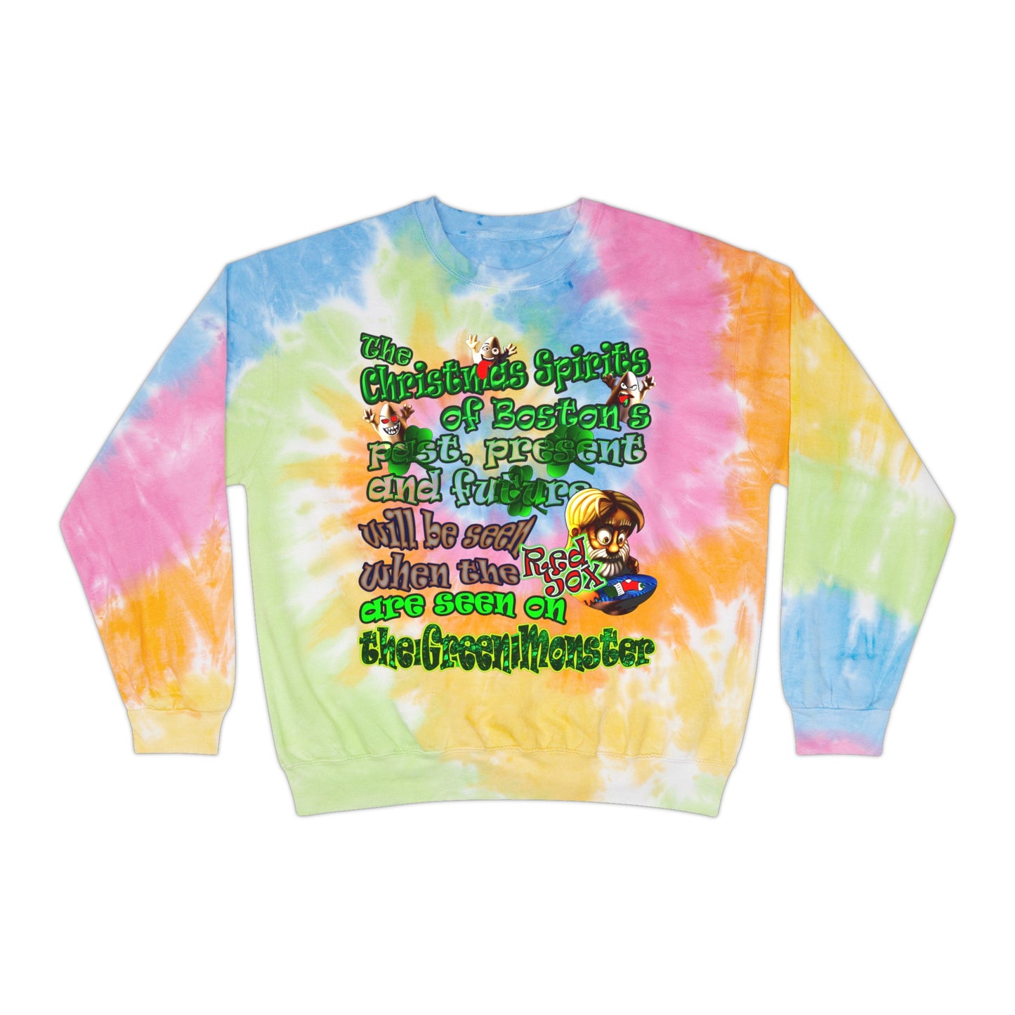 christmas spirits of boston - Unisex Tie-Dye Sweatshirt