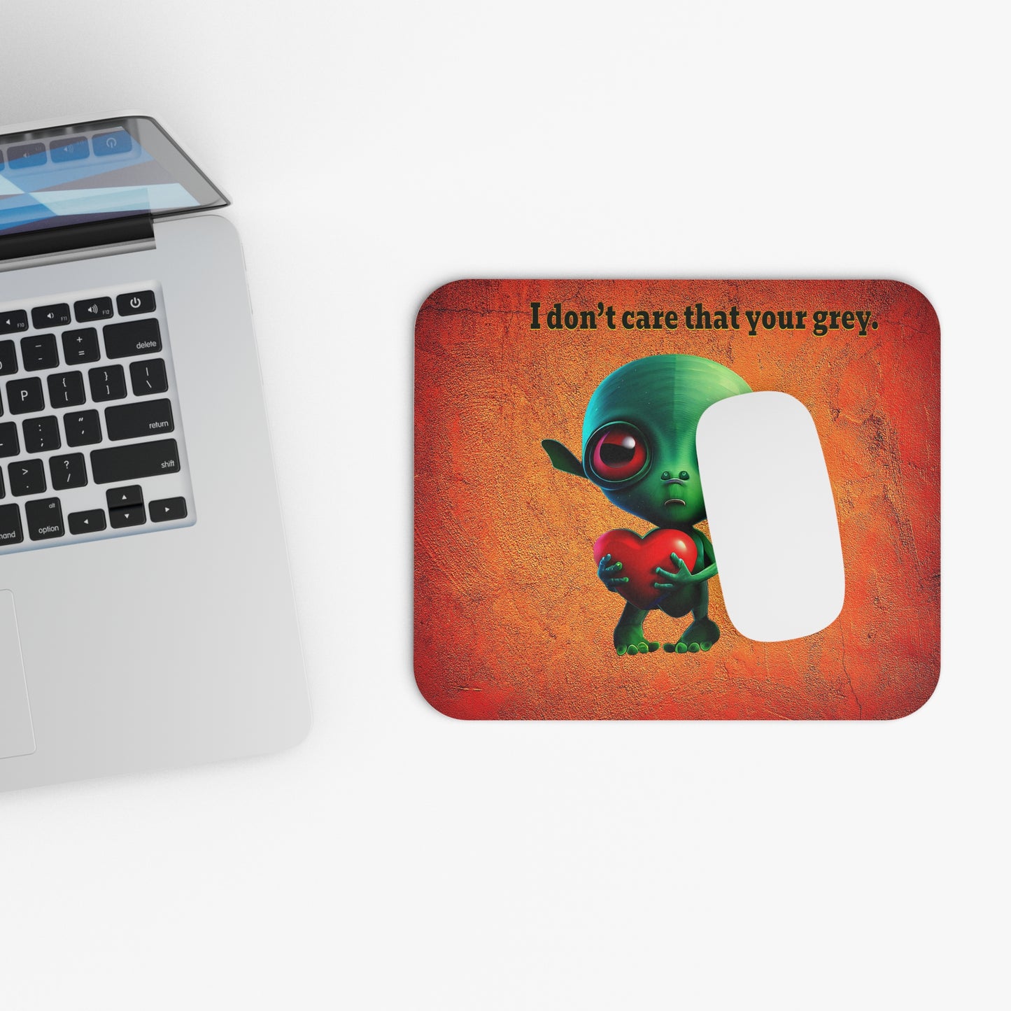 I don't care that your grey - Mouse Pad (Rectangle) (burnt orange)