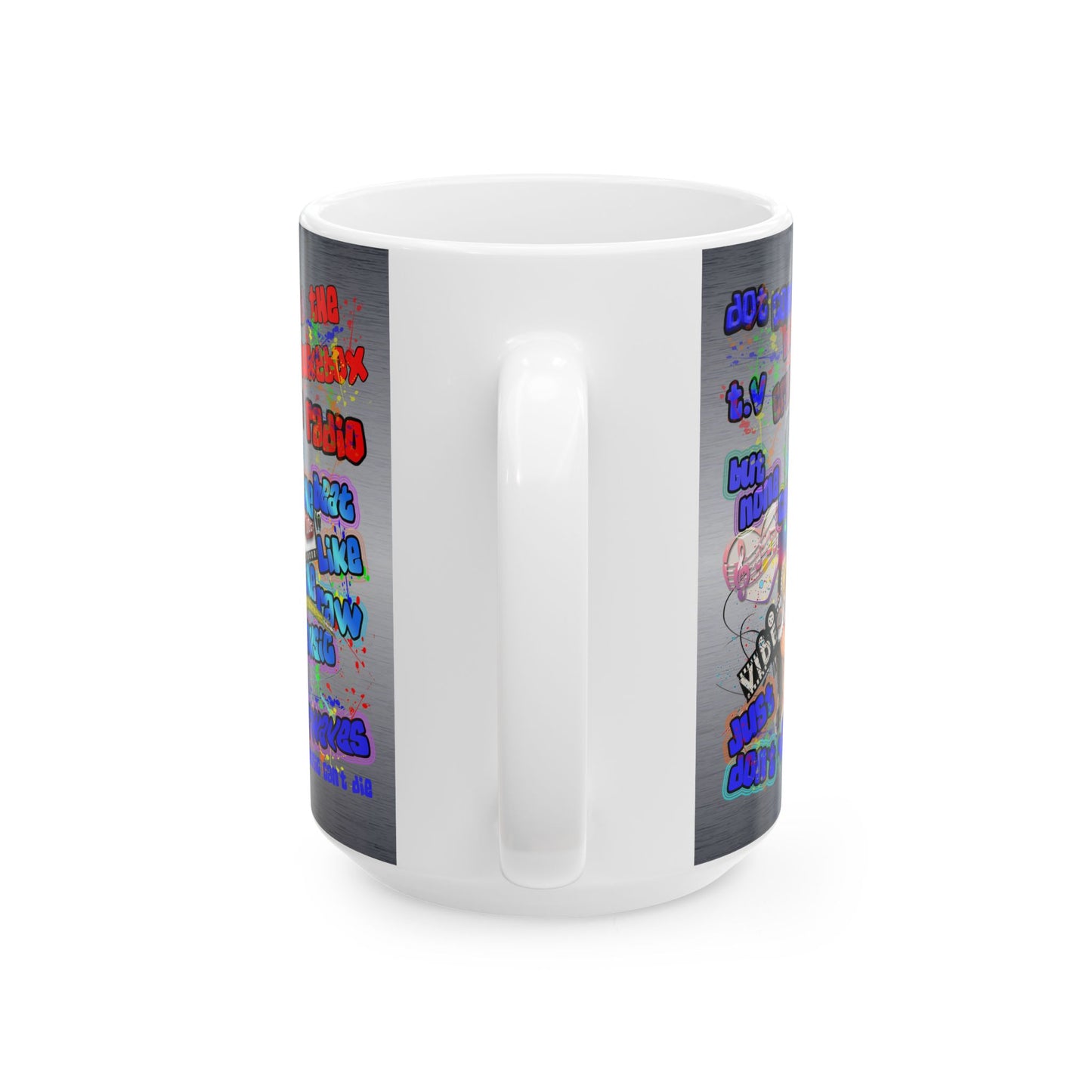 drop the beat - White Mug (brushed nickel)