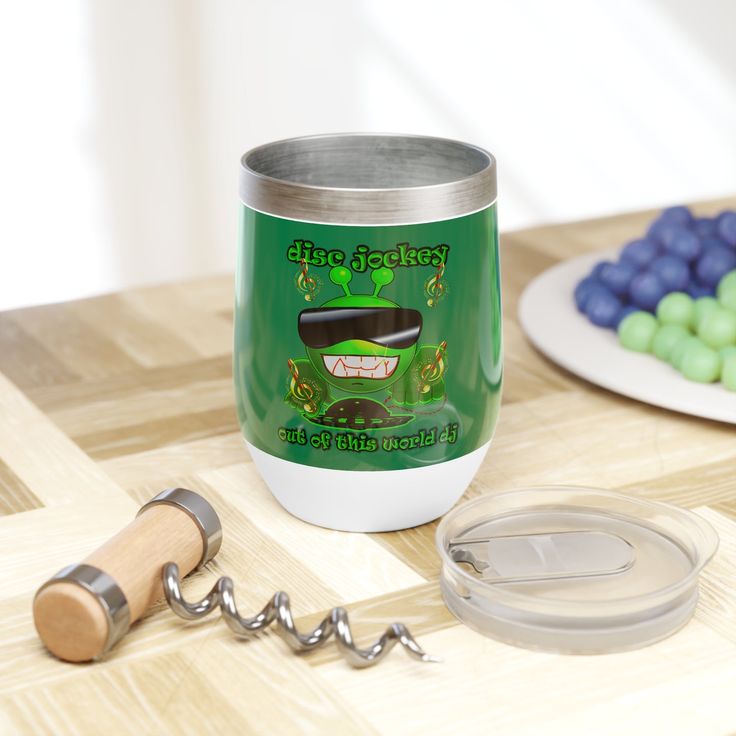 disc jockey - Chill Wine Tumbler (dark green)