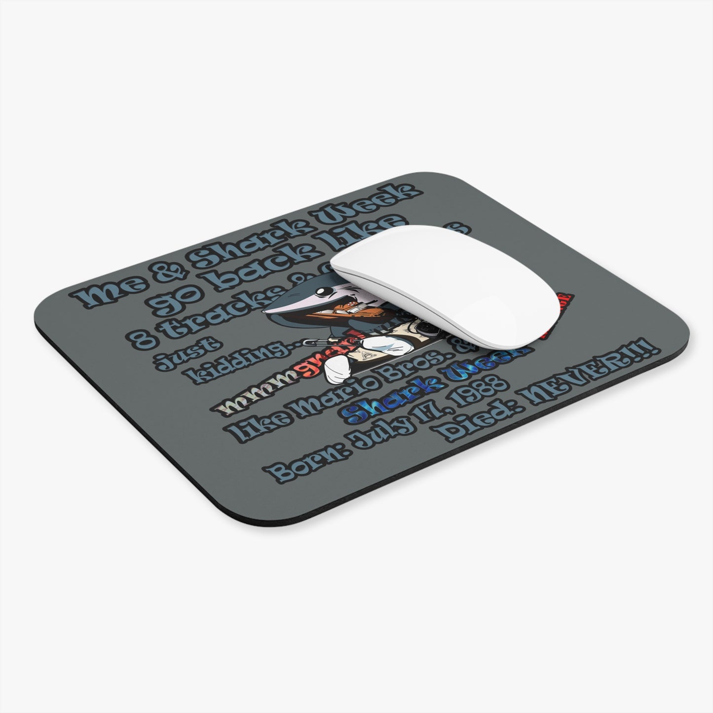 shark week - Mouse Pad (Rectangle) - (dark grey)