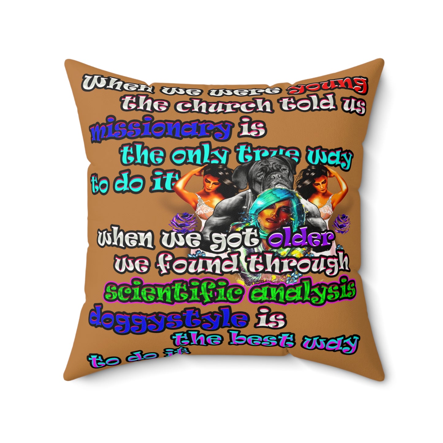 doggystyle - Faux Suede Square Pillow - (light brown)