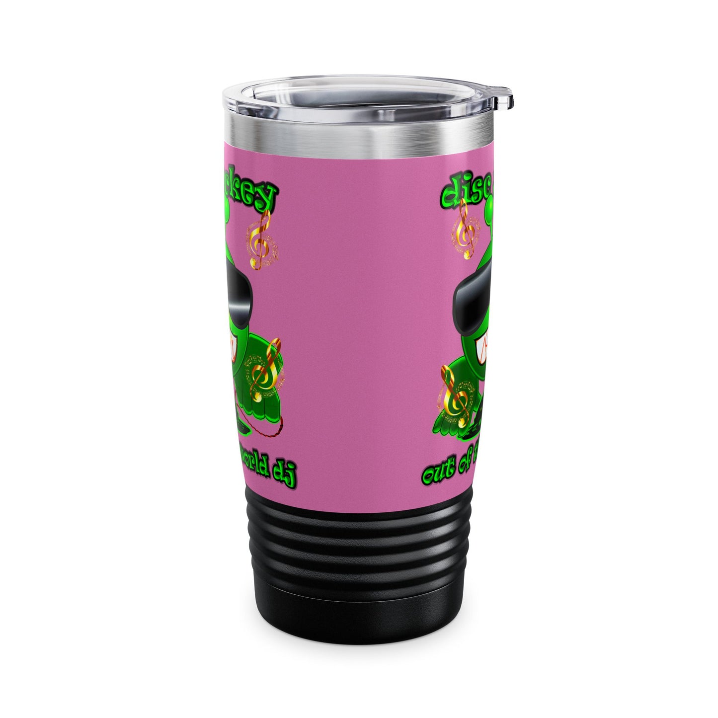 disc jockey - Ringneck Tumbler, 20oz (light pink)