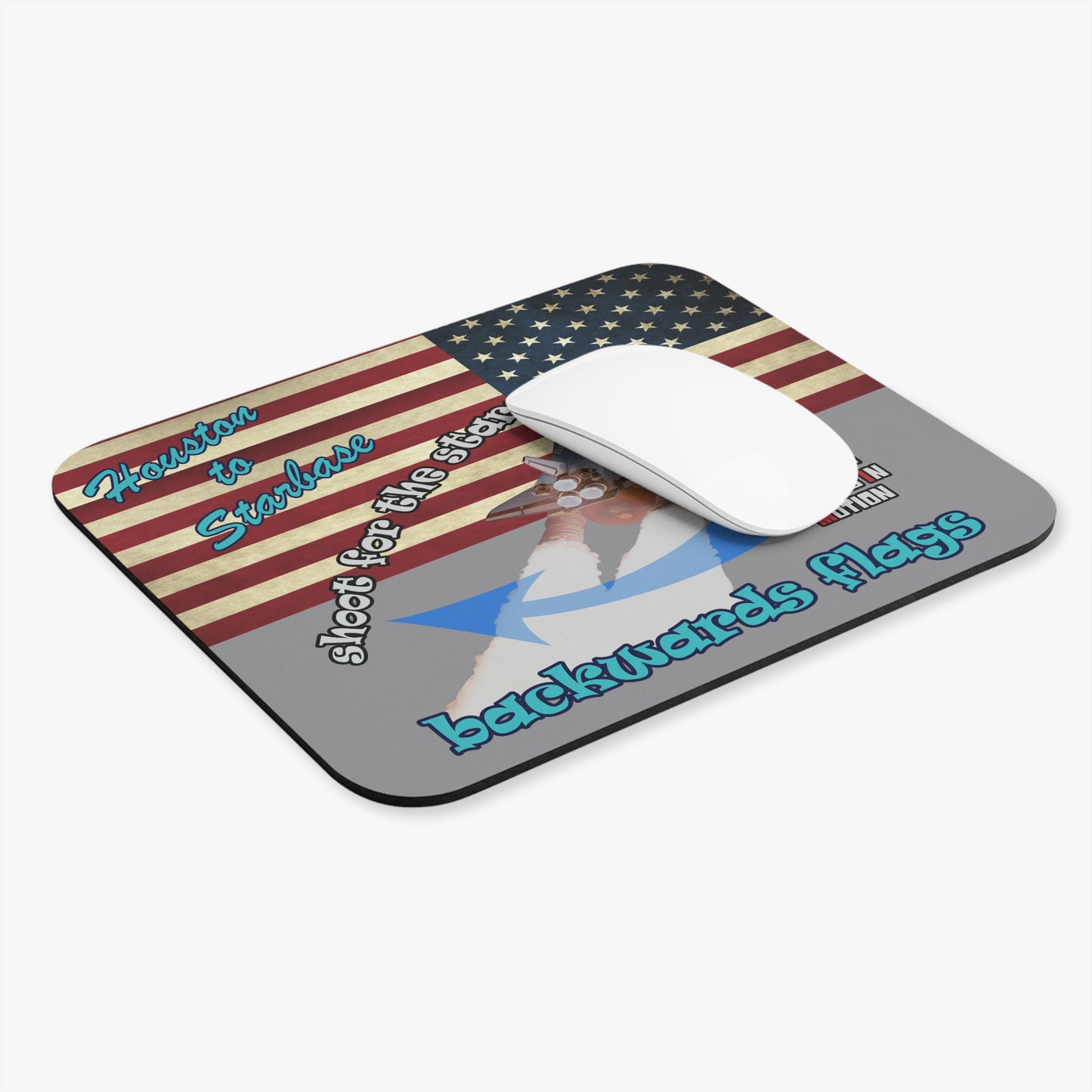 shoot for the stars - Mouse Pad (Rectangle) - (grey)