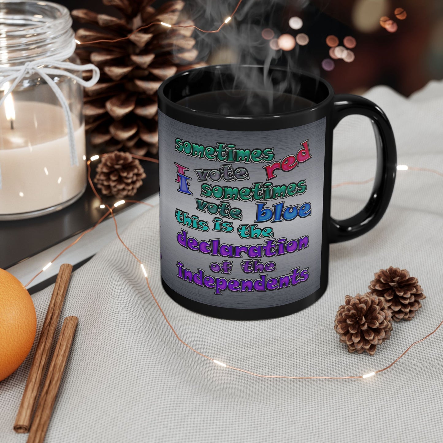 declaration of the independents - Black Mug (brushed nickel)