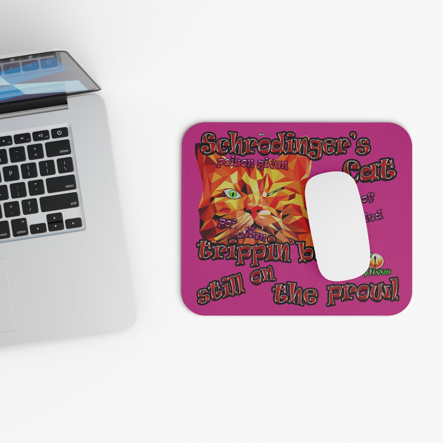 schrodinger's cat - Mouse Pad (Rectangle) (pink)