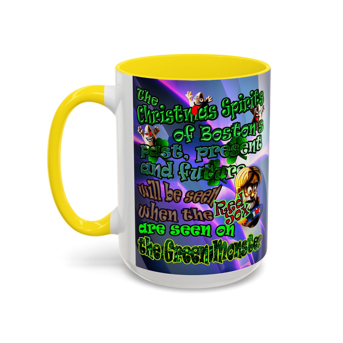 christmas spirits of boston - Accent Mug (grey-pink wave)