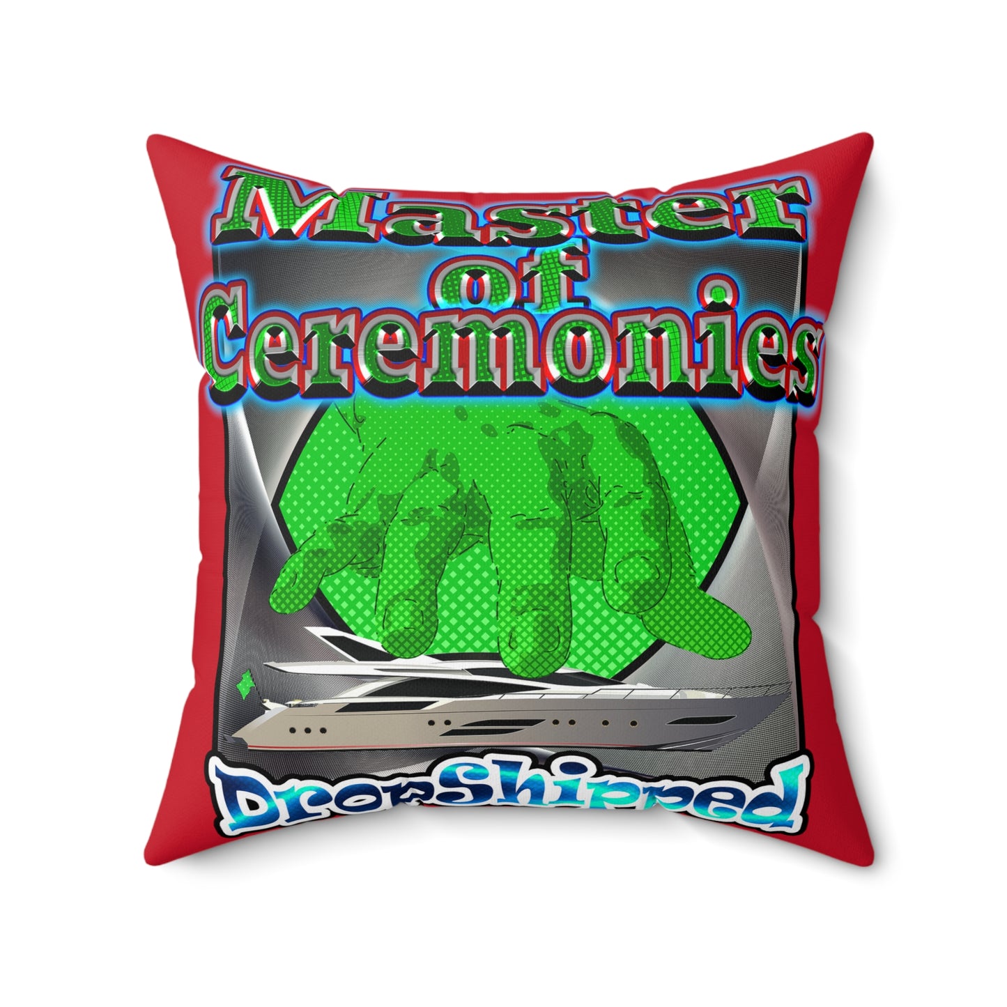 logo - Faux Suede Square Pillow - (dark red)