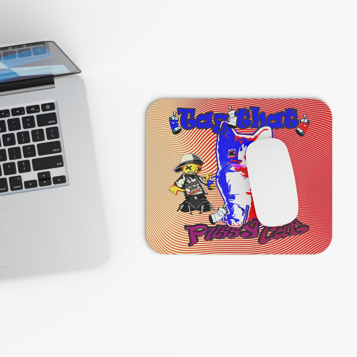 tag that - Mouse Pad (Rectangle) (yellow-orange wave)