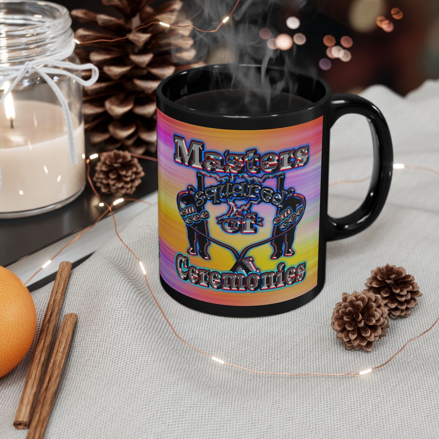 em cee squared - Black Mug (color blur)