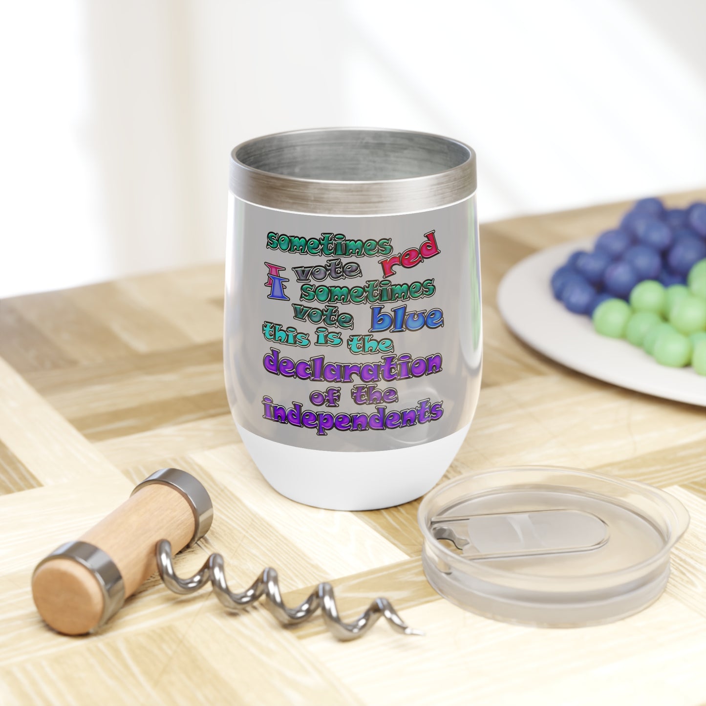 declaration of the independents - Chill Wine Tumbler (light grey)