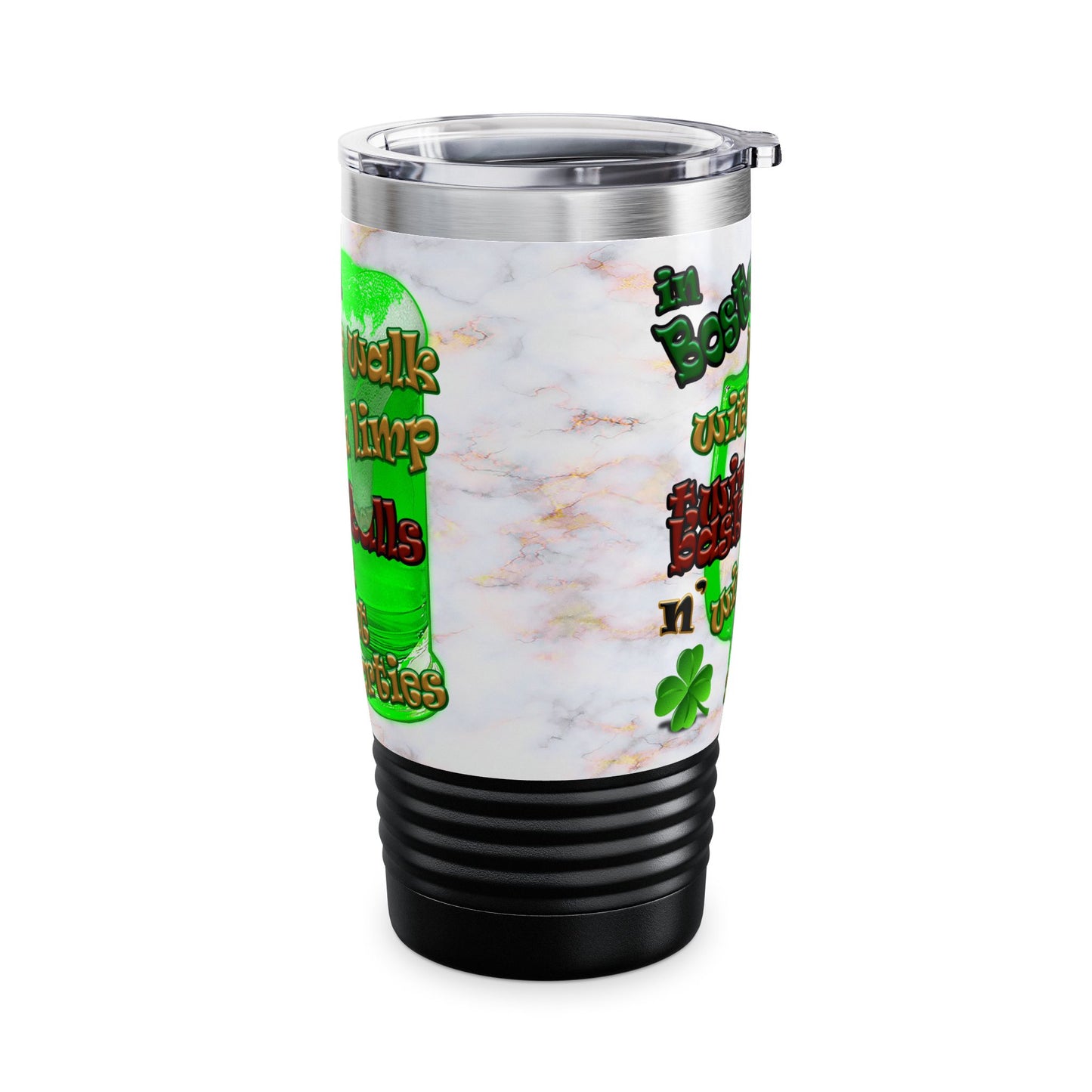 celtics logo - Ringneck Tumbler, 20oz (white marble)