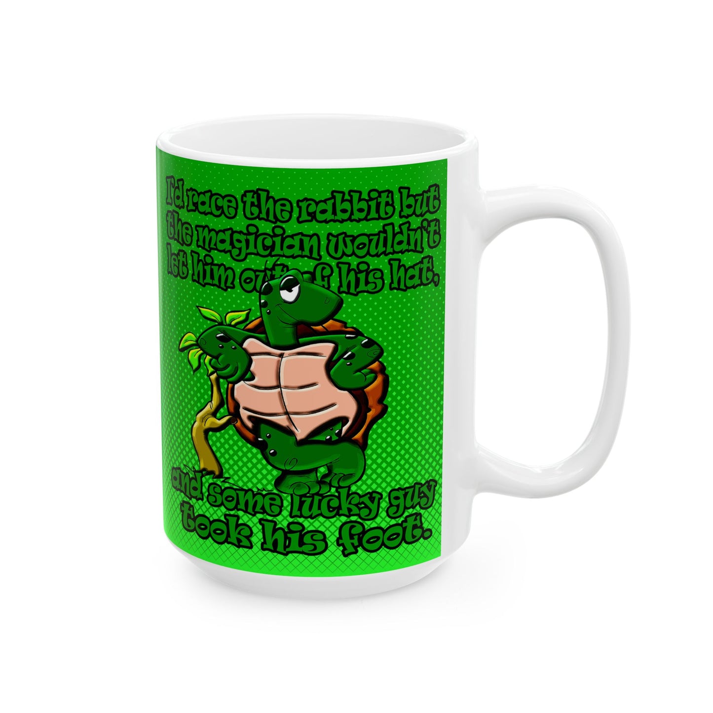 turtle race - White Mug (logo green)