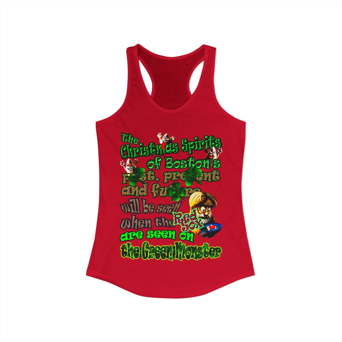 christmas spirits of boston - Women's Ideal Racerback Tank