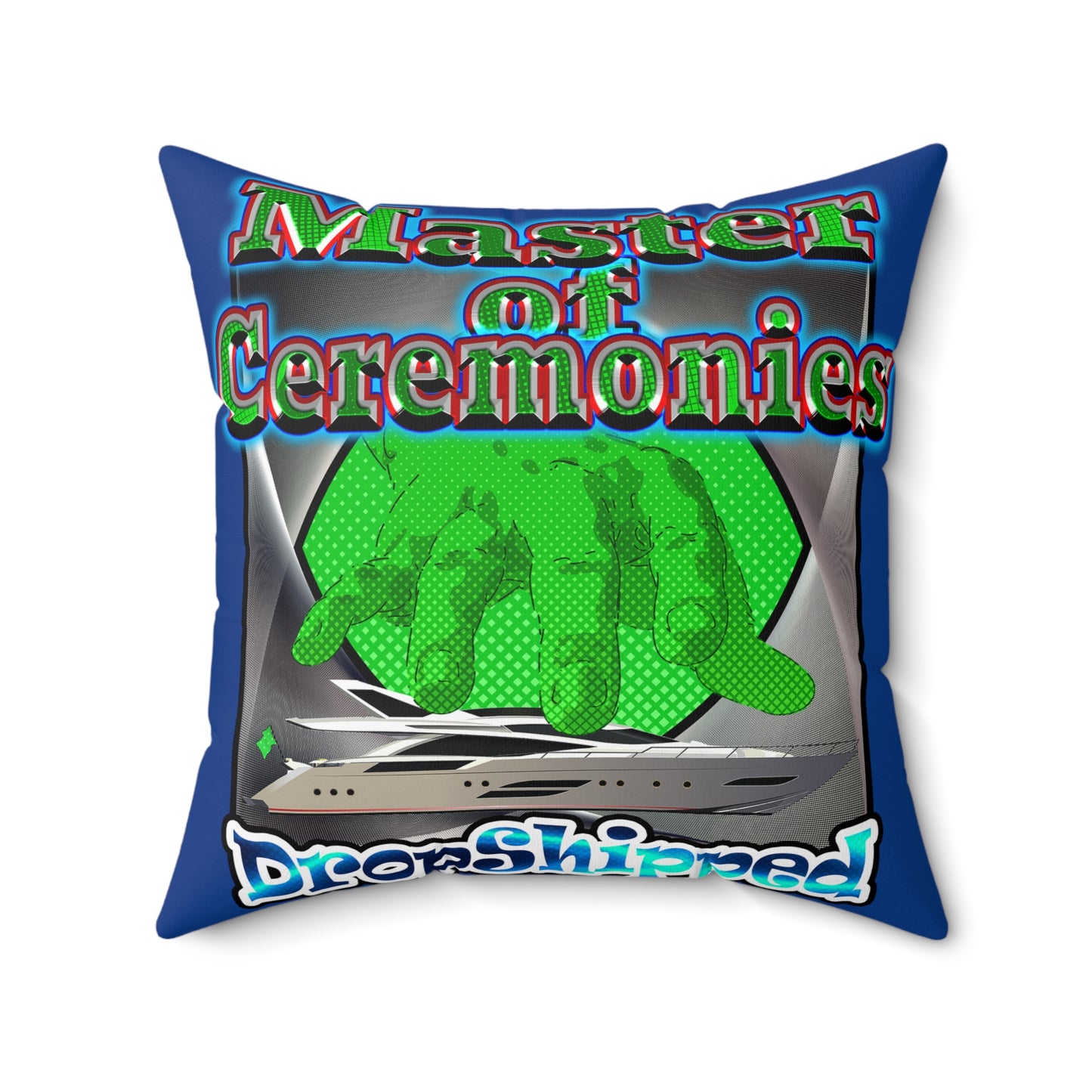 logo - Faux Suede Square Pillow - (dark blue)