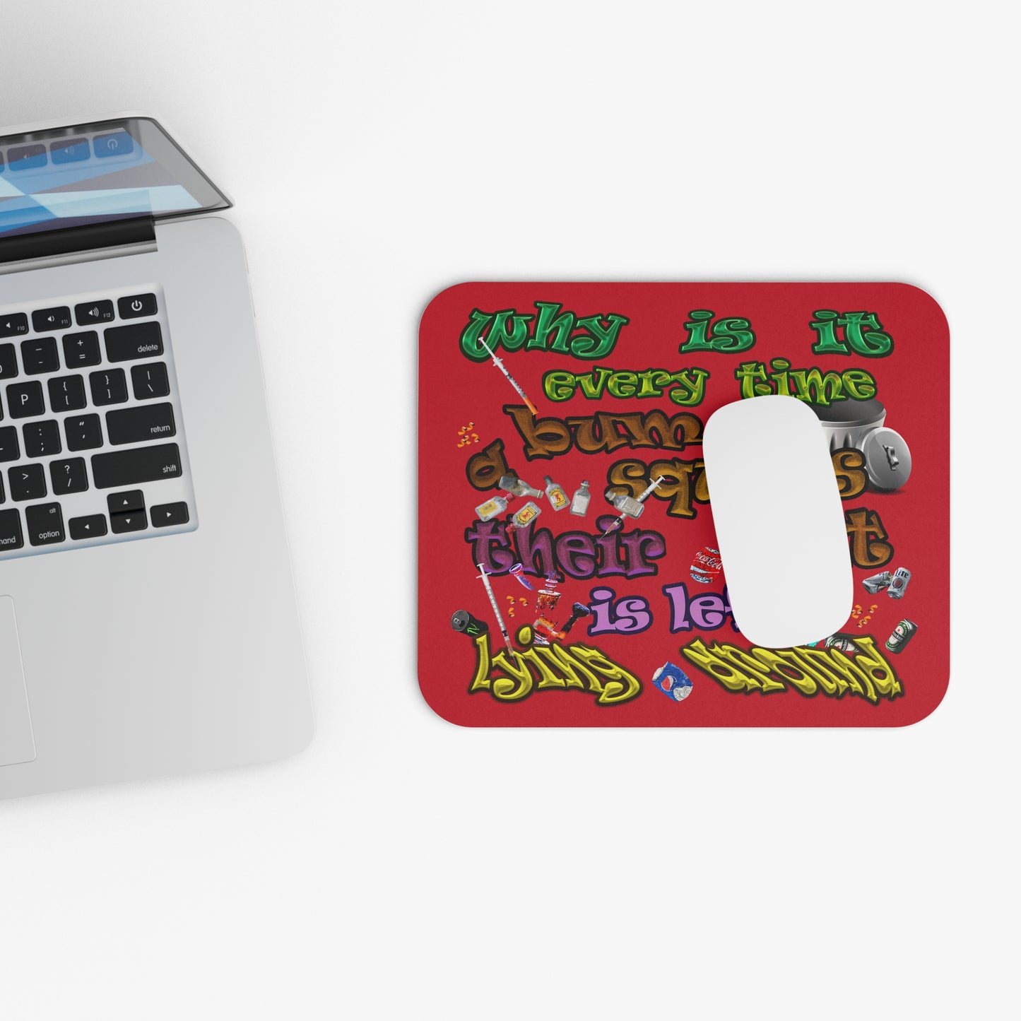 the bum's shit - Mouse Pad (Rectangle) (dark red)
