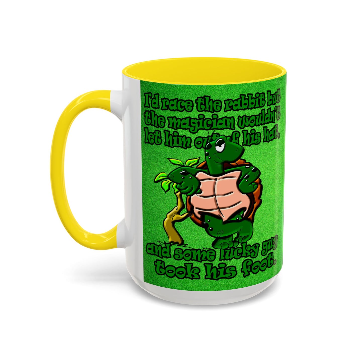 turtle race - Accent Mug (green turf)