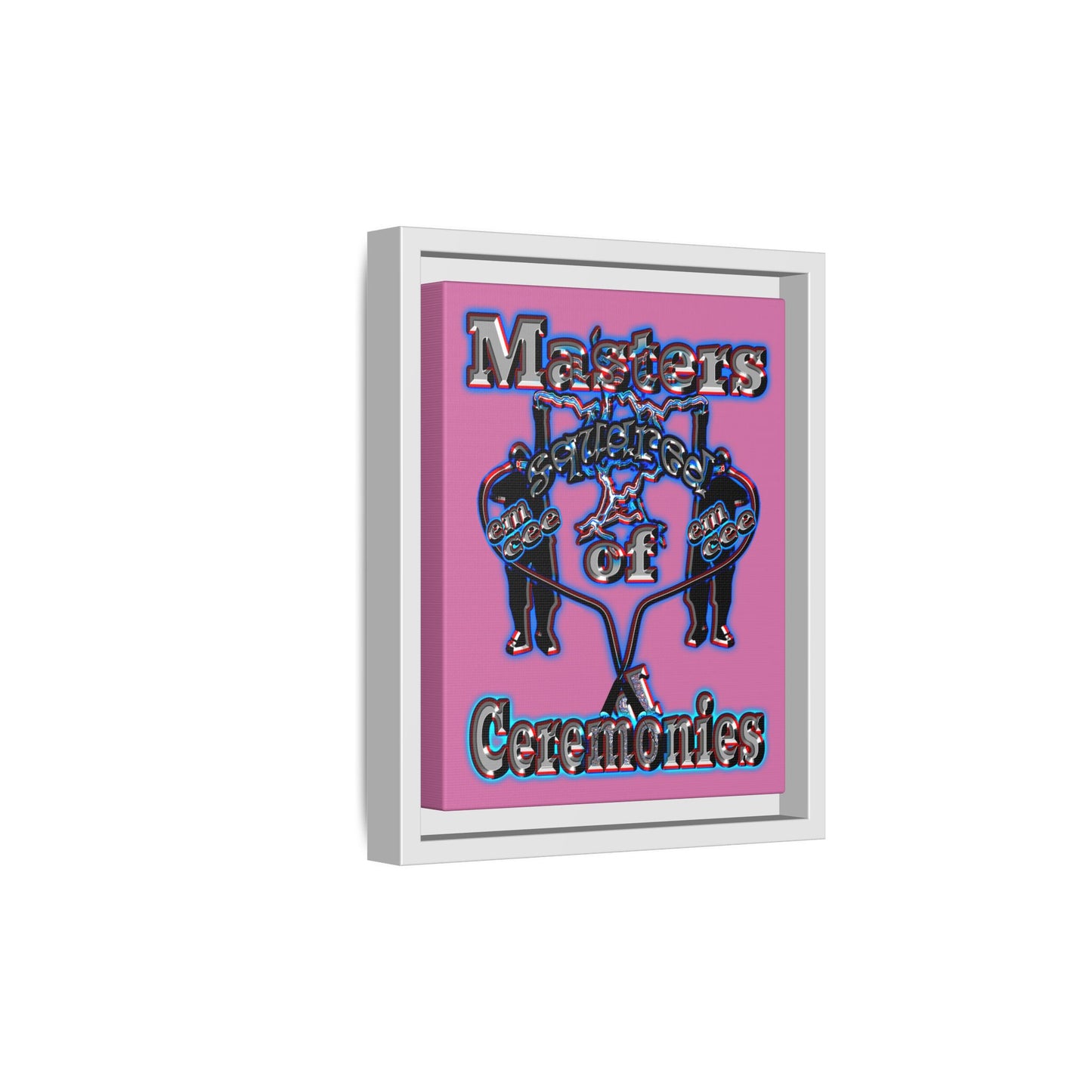 em cee squared - framed canvas art (light pink)